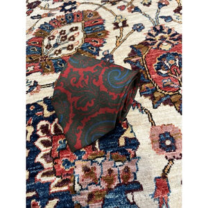 Gentree New York Hand-blocked Silk Red Paisley Men’s Preppy Neck Tie